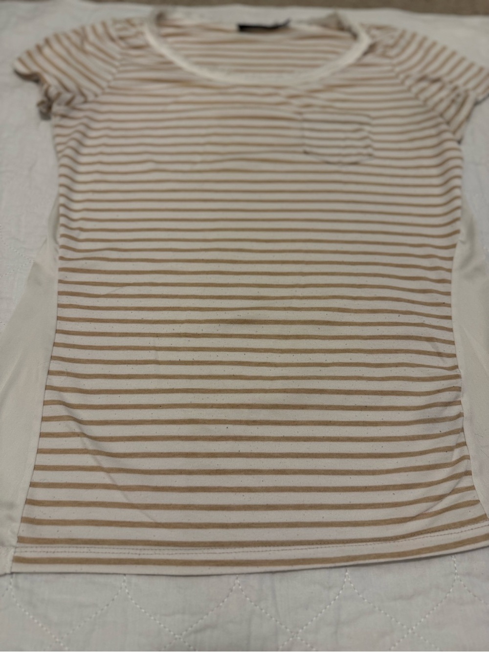The Limited Striped Tee in Cream & Tan